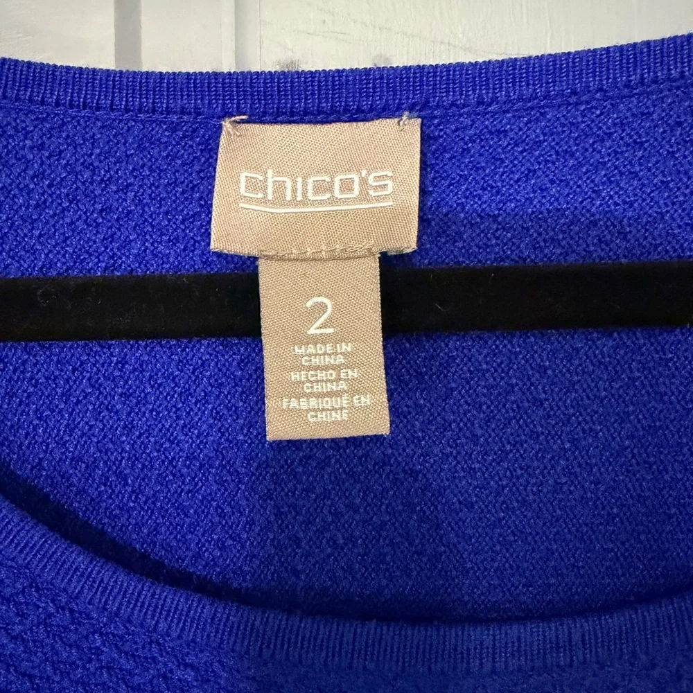 Chico's Vibrant Blue Knit Top - Picture 2 of 7